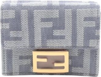 Fendi Pre-owned Wallets, female, Gray, Size: ONE SIZE Pre-owned Canvas Wallet