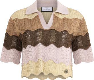 Philipp Plein Knitted Polo T-Shirt Color Wave
