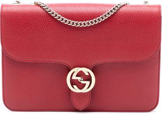 Gucci Tweedehands Medium Dollar Kalfskin Interlocking G Schoudertas