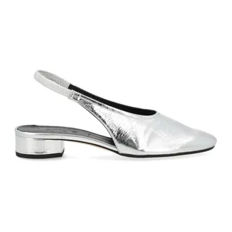 Aeyde Pumps, female, Gray, Size: 7 1/2 US Dua Laminated Leather Slingback