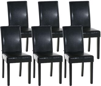 Clp Clp - Set De 6 Sillas De Comedor Ina En Polipiel Negro Negro