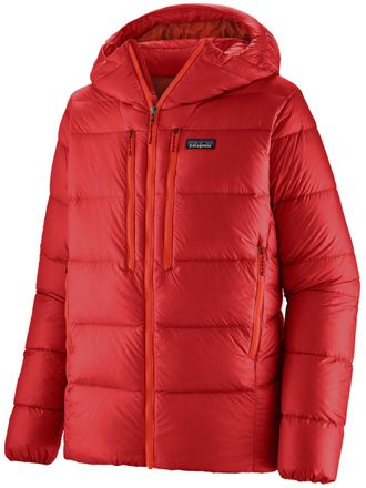 Patagonia Red Fitz Roy Down Hoody Polyester Jacket