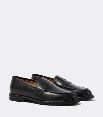 Thom Sweeney Leather penny loafers