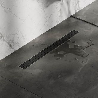 Marcel Breuer Douchegoot - 70x7.5cm - vloerflens - RVS - zwart