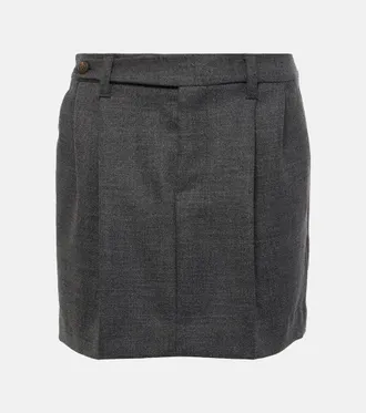 Brunello Cucinelli Pleated virgin wool miniskirt