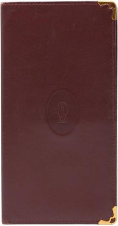 Cartier Bordeaux Wine Red Leather Long Wallet (Bi-Fold) (Pre-Owned)