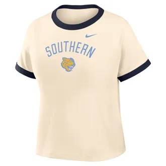 Nike Womens College (Southern University and A&M) Cropped Ringer T-Shirt in Brown | ZW04N9SUAM26-NAB