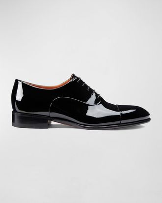 Santoni Men & apos;s Isaac Patent Leather Lace-Up Shoes