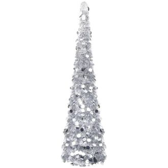 vidaXL &Aacute;rbol De Navidad Artificial Emergente Pet Plateado 180 Cm Vidaxl