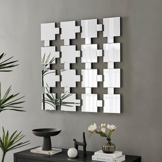 Furniturebox Loki Statement Square Grid Large Wall Mirror