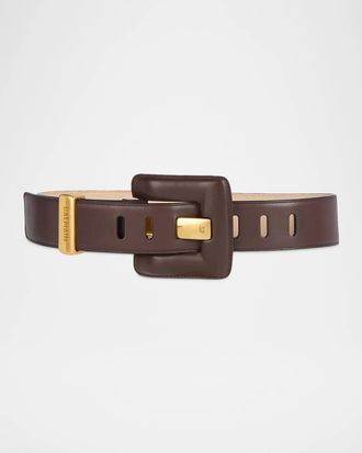 Balmain Logo Leather Belt