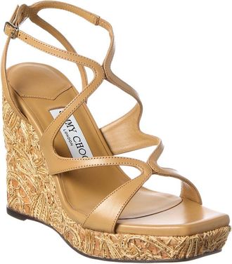 Jimmy Choo London Ayla 110 Leather Wedge Sandal