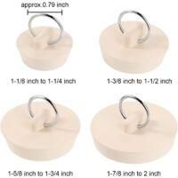 OEM Juego De 4 Tapones De Goma Para Fregadero (blancos) Con Asa Para Colgar, Ideales Para Ba&ntilde;era, Cocina Y Ba&ntilde;o - Crezuo