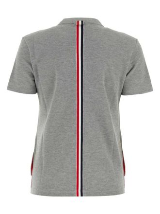 Thom Browne Relaxed Fit Short Sleeve Tee W/ Center Back Rwb Stripe In Classic Pique