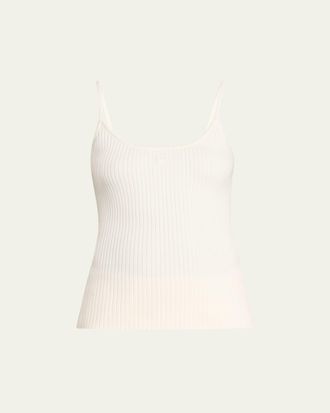 Courr&egrave;ges Logo Ribbed Knit Tank Top