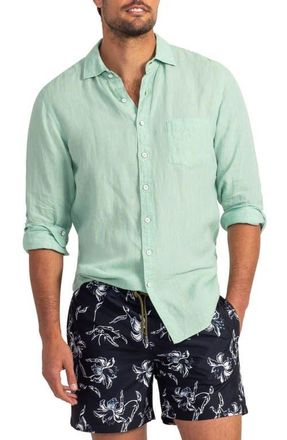 Rodd & Gunn Coromandel Button-Up Linen Shirt in Mint at Nordstrom, Size Xxx-Large
