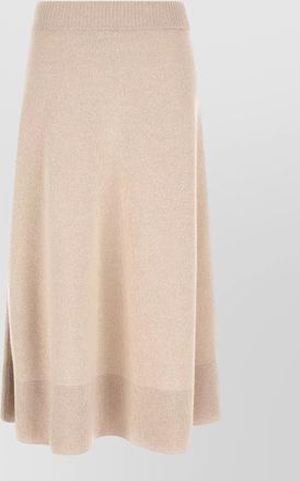 Agnona cashmere high-rise flared midi knitted skirt