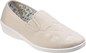 Mirak Bessie twin gusset canvas slip-on Ladies Summer Shoes Size 5