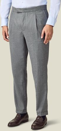 Luca Faloni Light Grey Wool Pleated Trousers