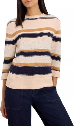 Nic+Zoe Mixed Stripe Sweater In Neutral Multi