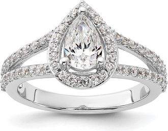 Diamond2Deal 14k White Gold Lab Grown Diamond Wedding Band Ring 0.6Ct Clarity- VS Color- G-H