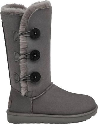 UGG Womens Baily Button Tall Boot In Gray
