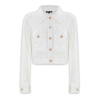 Kocca Cardigans, female, White, Size: S Stylish shirt-style button sweater