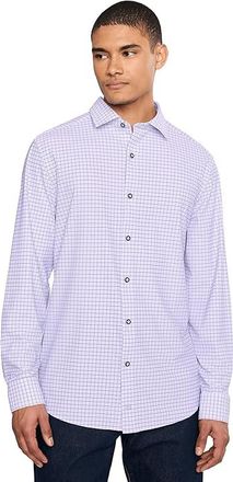 Johnston & Murphy XC+ Motion Long Sleeve Dress Knit Shirt Mens Clothing Purple/Navy : 3XL, Nylon