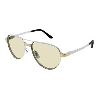 Cartier Sunglasses, male, Gray, Size: 59 MM Santos Pilot Sunglasses