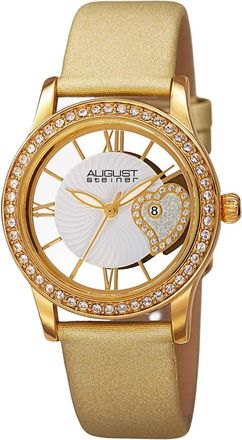 August Steiner Quartz Crystal White Dial Ladies Watch AS8176YG
