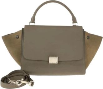 Celine Pre-owned Handbags, female, Beige, Size: ONE SIZE Pre-owned Trapeze Leather 2way bag