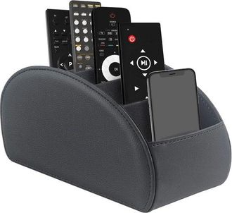 OEM Organizador De Mandos A Distancia, Soporte Para Mandos A Distancia, Mandos A Distancia, Piel Sint&eacute;tica, Universal, 5 Compartimentos, Negro