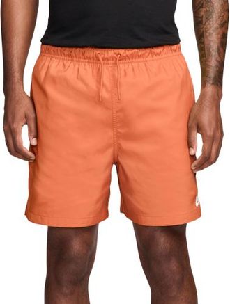 Nike Mens Club Flow Shorts - Orange/White Size 3XL