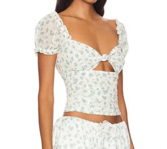 For Love & Lemons Chateau Top In Blue