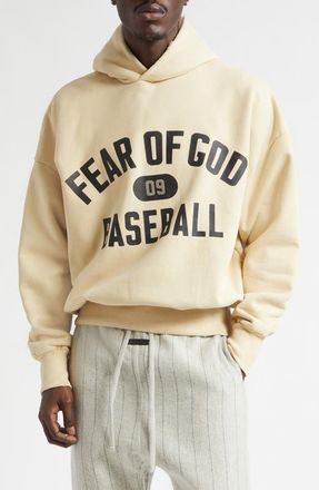 Fear of God Classic Fit 09 Cotton Fleece Logo Graphic Hoodie in Dirty Ivory at Nordstrom, Size X-Large