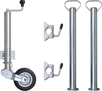 vidaXL Vidaxl - Rueda De Remolque 2 Tubos Soporte 2 Abrazaderas Divididas 60 Mm N/a