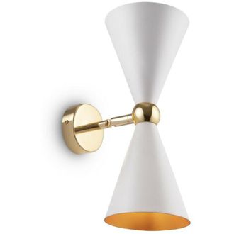 Maytoni Modern - Vesper Modern Vesper 2 Light White with Gold Up Down Wall Lamp - Maytoni