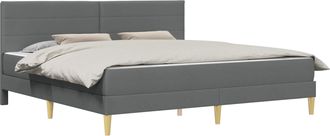 vidaXL Estructura De Cama Con Colch&oacute;n Gris Oscuro 180 X 200 Cm Tela Vidaxl
