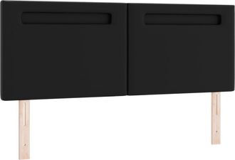 vidaXL Cabecero Montaje En La Pared Con Cabecera Negro 144 Cm Pvc Vidaxl