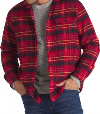 Grayers Herringbone Heritage Flannel In Red/navy Gold