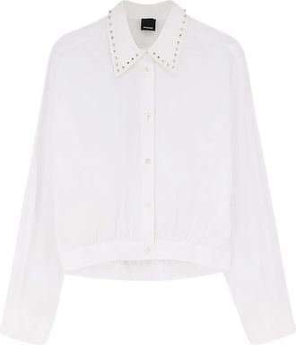 Pinko Charita Cropped Studded Fabric Shirt