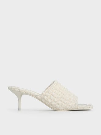 Charles & Keith Loren Textured Kitten-Heel Mules