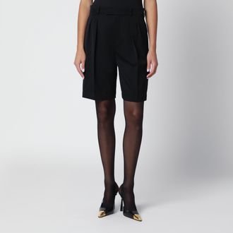 Saint Laurent Tailored black wool Bermuda shorts