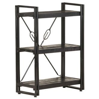 vidaXL Estante Con 3 Estantes 60x30x80 Cm De Manguera Masiva Negra