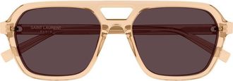 Saint Laurent Gender Inclusive SL 905 Aviator Sunglasses in Yellow at Nordstrom
