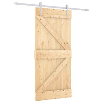 vidaXL Puerta Corredera Natural Y Blanco 95 X 210 Cm Vidaxl