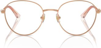 Jimmy Choo London 52mm Round Optical Glasses in Rose Gold /Demo Lens at Nordstrom