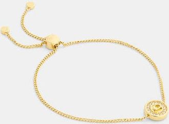 Coach Womens Signature Pav&eacute; Coin Slider Bracelet in Yellow | Metal