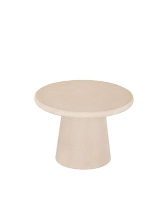 Deco Wood Mesa de centro redonda de microcemento en tono beige 60x43cm