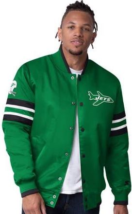 Starter Mens Starter Green New York Jets Vintage Logo Scout I Full-Snap Varsity Jacket at Nordstrom, Size Xx-Large
